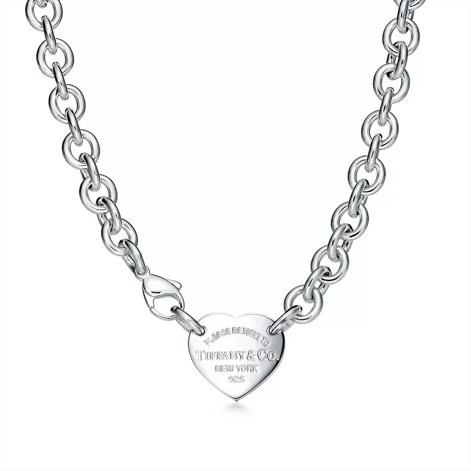 Tiffany Return to Heart Tag Chain Link 18K Gold Necklace