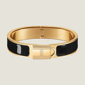 Hermes Clic Cadenas Black 18K Gold Bracelet