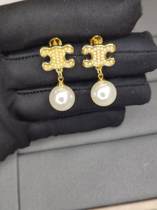 Celine Pearls 18K Gold Earrings