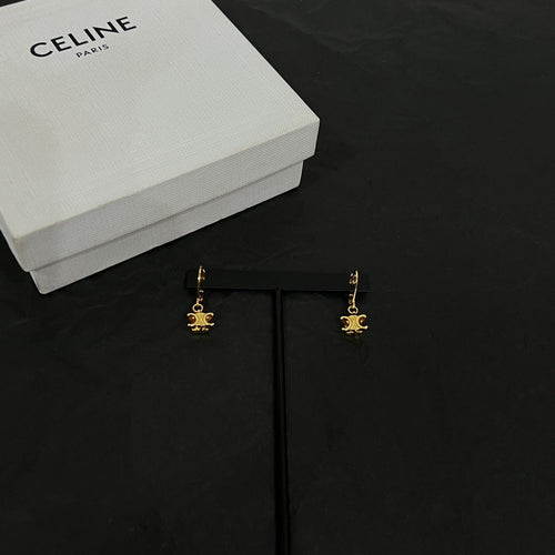 Celine Solitaire 18K Gold Earrings
