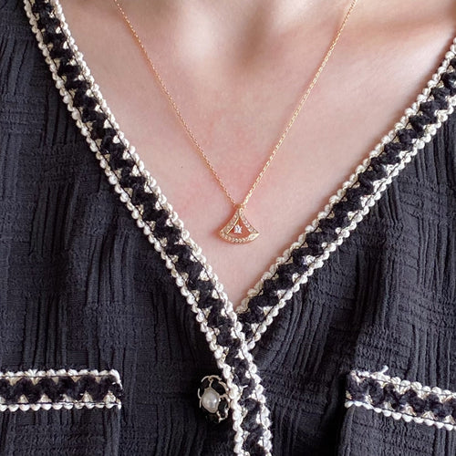 Bvlgari Dream Pave Diamond Openwork 18K Gold Necklace